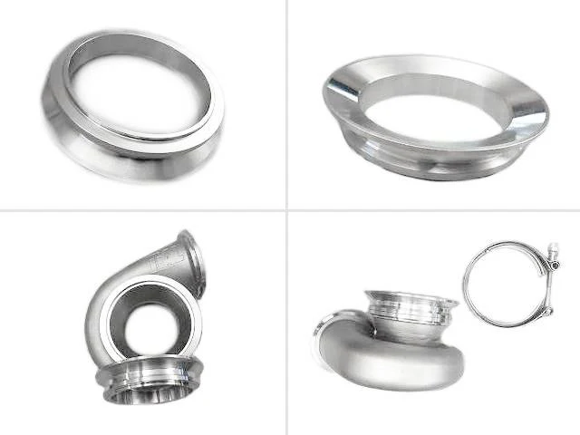 90mm OD V-Band (Tial / 3" GTVB) to 4" Pipe - Machined Transition Piece (Stainless Steel) - Image 2