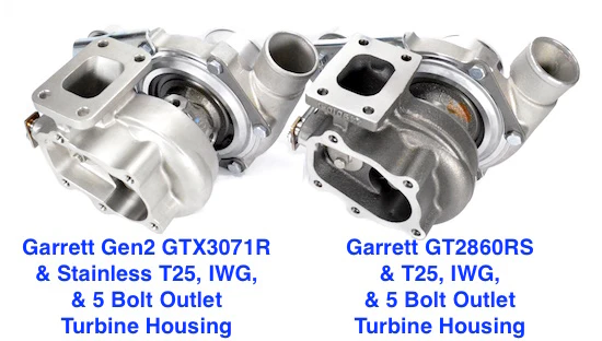 GEN2 Garrett GTX3071R w/Compact Comp Hsg &Stainless .64 AR T25 IWG 5 Bolt Turbine GRT-TBO-898Hsg 1 bar Actuator - Image 4